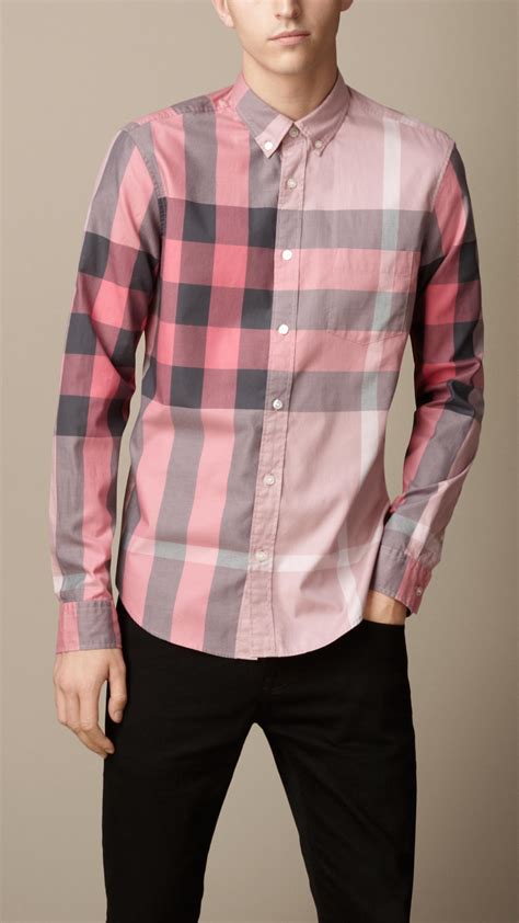 pink burberry shirt free shipping|pink Burberry check shirt.